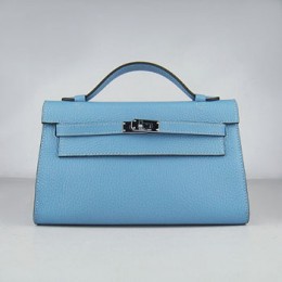 Hermes Kelly 22Cm Handbag Light Blue